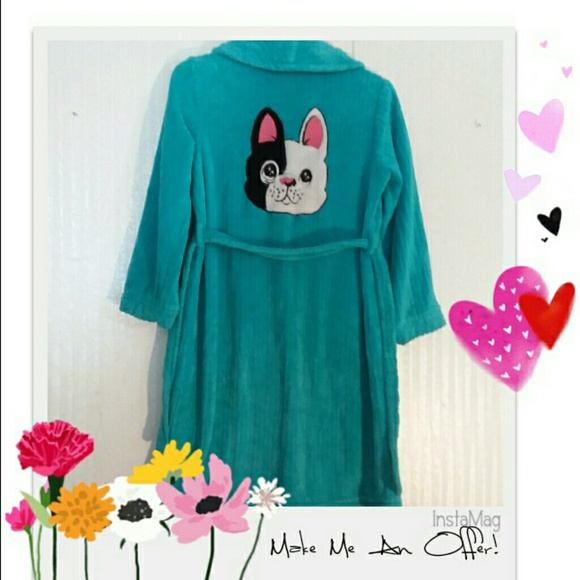 Joe Boxer Other - Joe Boxer French Bulldog Robe Girls size 11/12